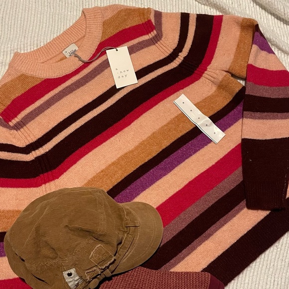 Maroon Striped Sweater - Picture 1 of 5